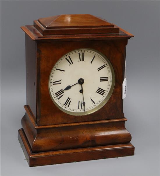 A William IV rosewood cased mantel timepiece 30cm high